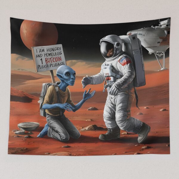Item preview, bitcoin beggar alien , mars  designed and sold by metebf.