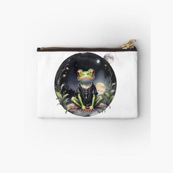 Item preview, Goth Frog in the Moonlight in watercolor paint designed and sold by EmeraldCauldren.