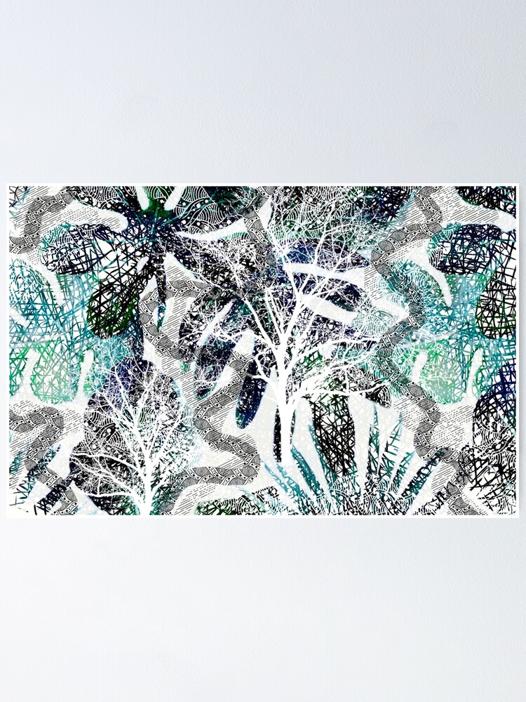 Thumbnail 1 of 3, Poster, Botanical Abstract Pattern  designed and sold by MarcSabuncu.