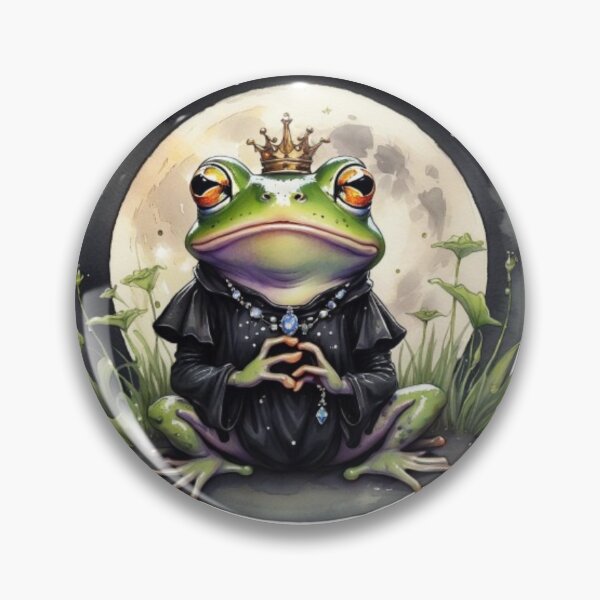 Item preview, Frog King in Circle Design in watercolor paint designed and sold by EmeraldCauldren.