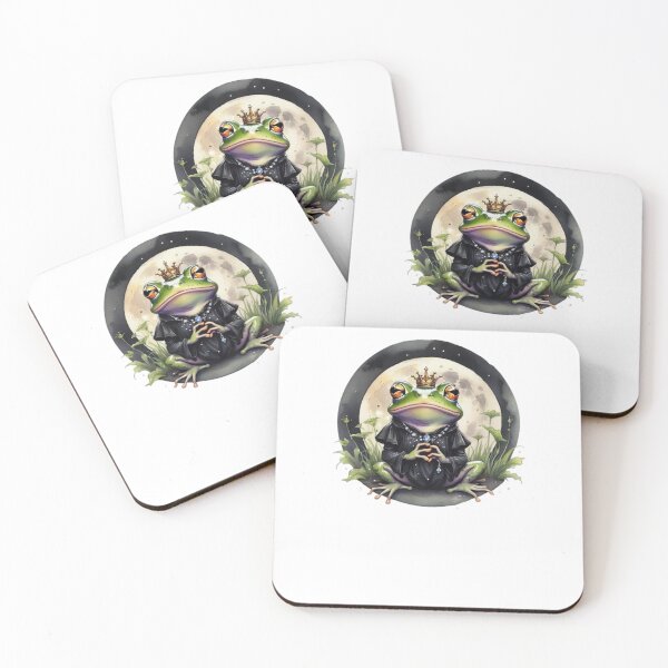 Item preview, Frog King in Circle Design in watercolor paint designed and sold by EmeraldCauldren.