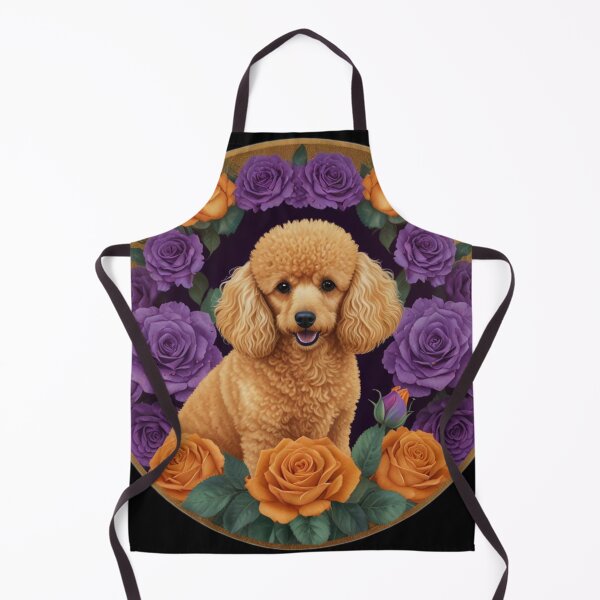 Item preview, Apricot poodle and purple and orange roses designed and sold by Astralia.
