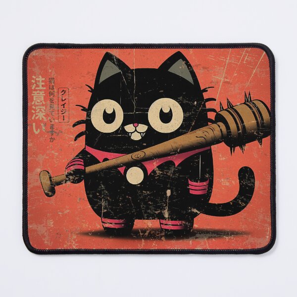 Item preview, Retro Black Cat with Baseball Bat funny cartoon comic designed and sold by IAPICTURE.