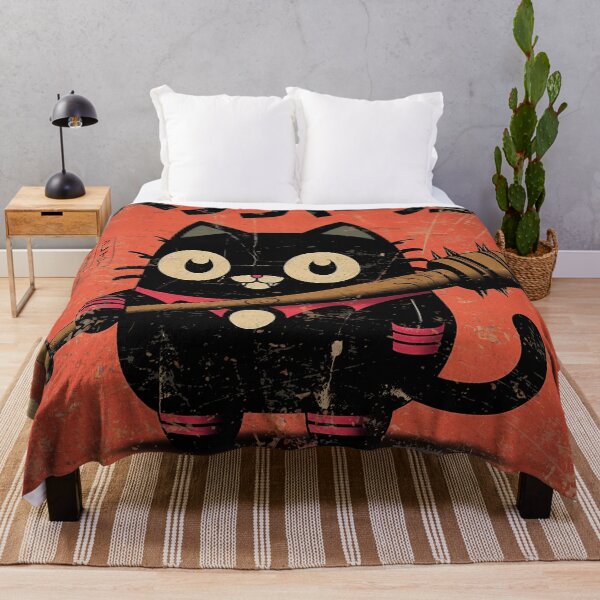 Item preview, Retro Black Cat with Baseball Bat funny cartoon comic designed and sold by IAPICTURE.
