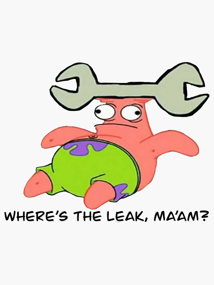 "Where’s the leak ma’am " Sticker for Sale by Hannahrose96 Redbubble