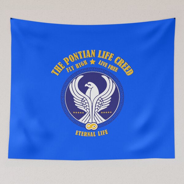 Item preview, SK Pontian Life Creed - Fly High - Live Free - Eternal Life (Blue background) designed and sold by SueKnox.