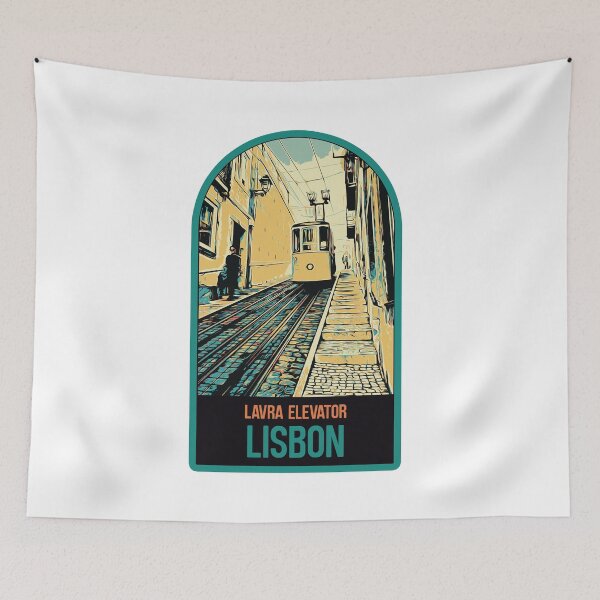 Item preview, Lavra Funicular Elevator Lisbon Illustration, Portugal designed and sold by Lemomo-artworks.