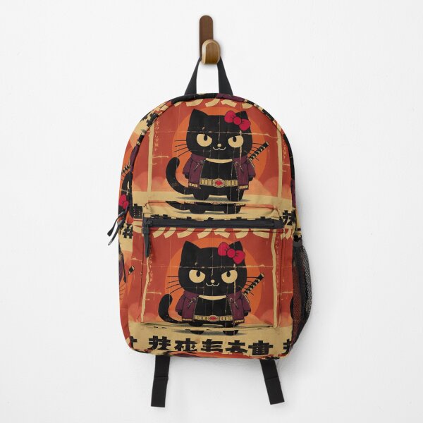 Item preview,  Retro Japanese Poster of Black Cat with Katana red vintage japan designed and sold by IAPICTURE.