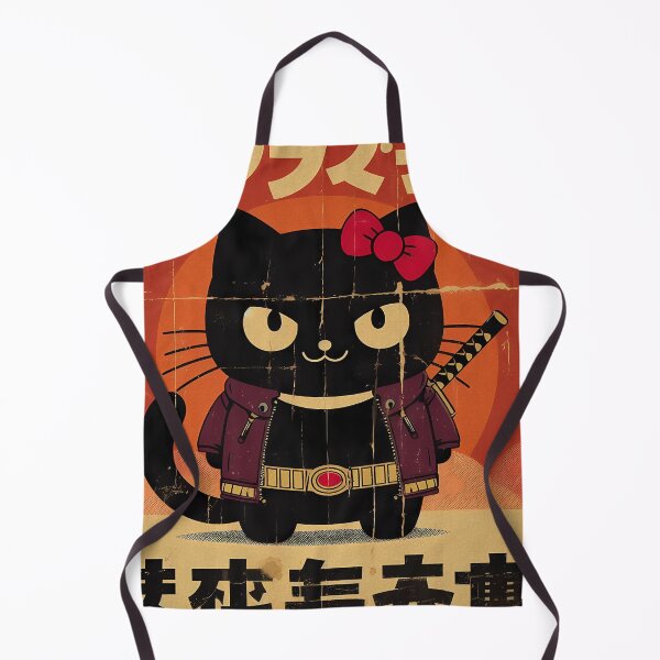Item preview,  Retro Japanese Poster of Black Cat with Katana red vintage japan designed and sold by IAPICTURE.