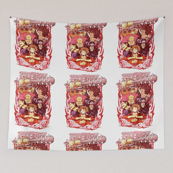 Item preview, Anime Vintage Monkey D. Luffy and the Straw Hat Pirates vs The Worst Generation Battle for the One Piece Ancient Japanese Art designed and sold by Matt_Smith.