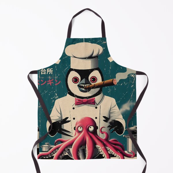 Item preview,  Retro Japanese Poster of Penguin Chef with Octopus designed and sold by IAPICTURE.