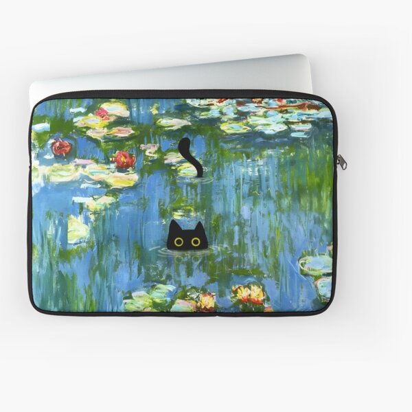 Vista previa del artículo con la obra «Estampado de gato Monet Nenúfar», diseñado y vendido por AgevTor.