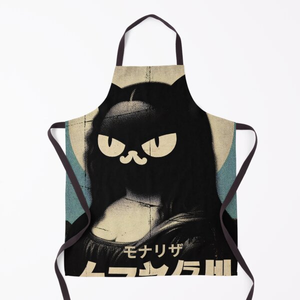 Item preview, Retro Japanese Poster of Black Cat Mona Lisa pop art designed and sold by IAPICTURE.