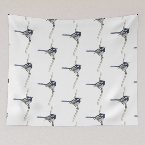Item preview, Blue Wren Pencil Art  by Rachael Curry designed and sold by RachaelCurryArt.