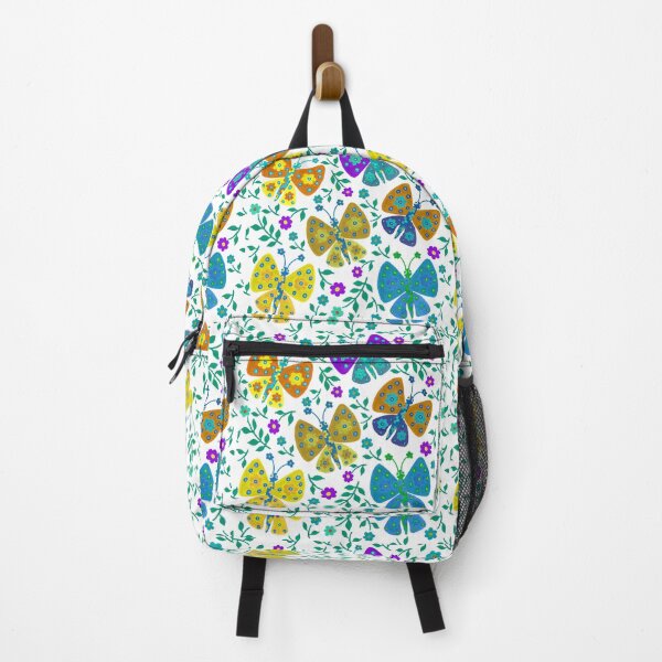 Item preview, Cute flower butterflies in a floral garden with yellow and minty palate designed and sold by Kaushlydraw.
