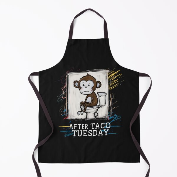 Item preview, Taco Tuseday, FunnyFits, FunnyFits70, Funny, Humor, Silly, spicy, monkey, toilet, bathroom, regret, tacos, designed and sold by FunnyFits70.