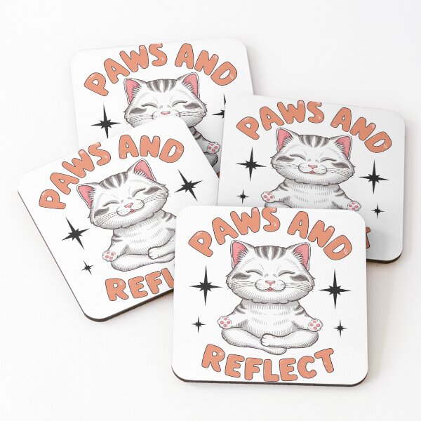 Item preview, Paws and Reflect - Cute Cat Design - Meditation designed and sold by Lola Mystique Boutique.