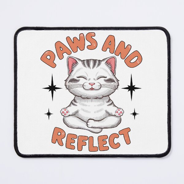 Item preview, Paws and Reflect - Cute Cat Design - Meditation designed and sold by Lola Mystique Boutique.