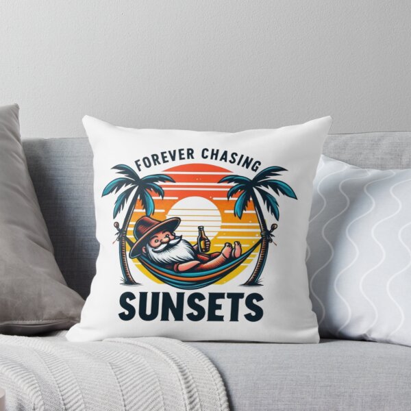 Item preview, A fun and lively vector illustration of a dwarf lying in a hammock between two palm trees. designed and sold by LushRetroBloom.