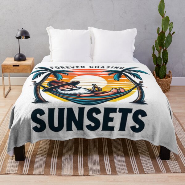 Item preview, A fun and lively vector illustration of a dwarf lying in a hammock between two palm trees. designed and sold by LushRetroBloom.