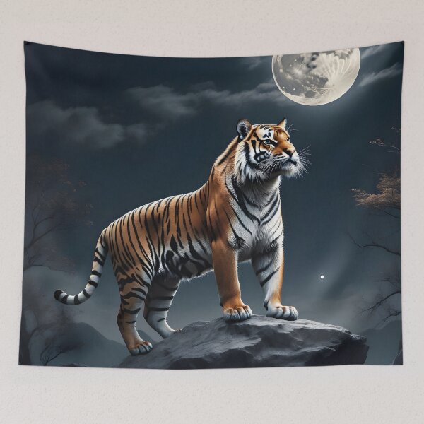 Item preview, Tiger at full moon designed and sold by Mauswohn.