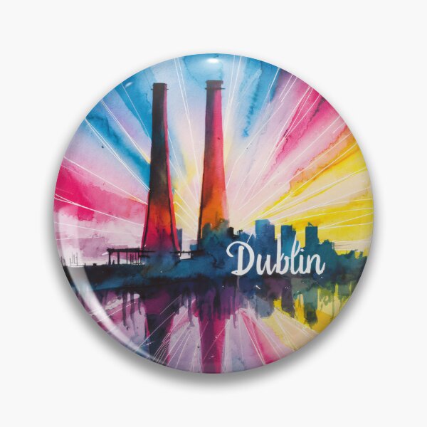 Item preview, Poolbeg Generating Station - Artistic Dublin Illustration designed and sold by Peppermonkeys.