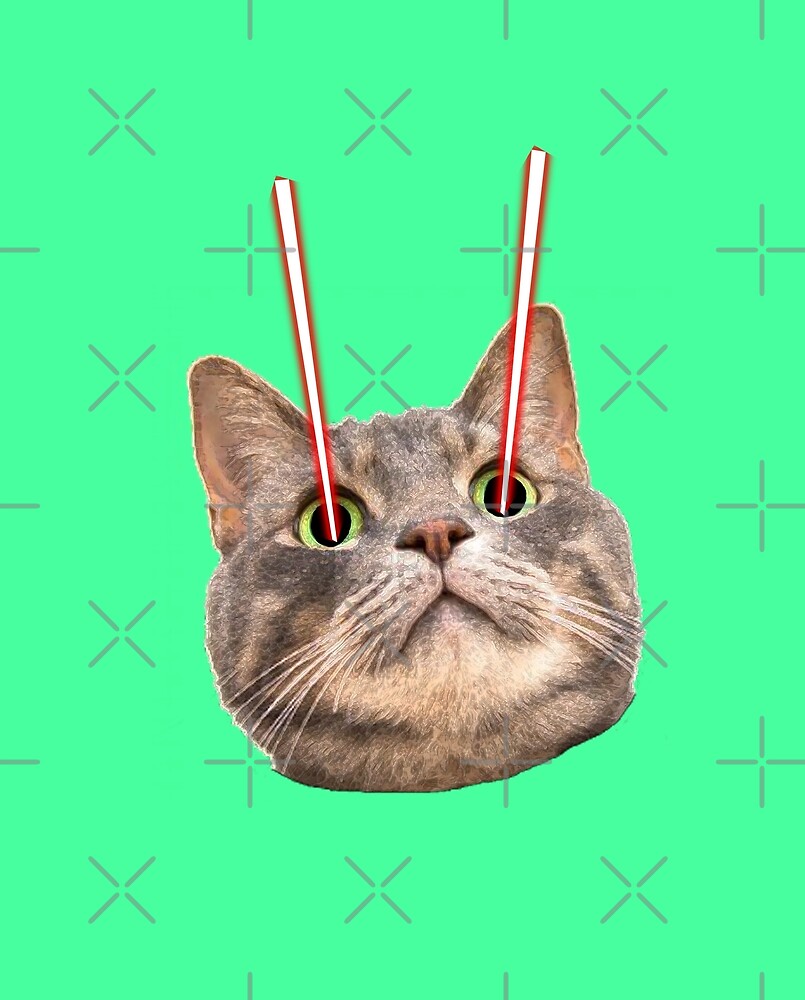 "Funny Laser Cat" by Barnyardy Redbubble