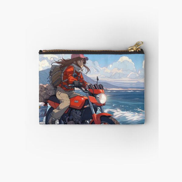 Item preview, girl riding motorcycle, anime illustration designed and sold by Mauswohn.