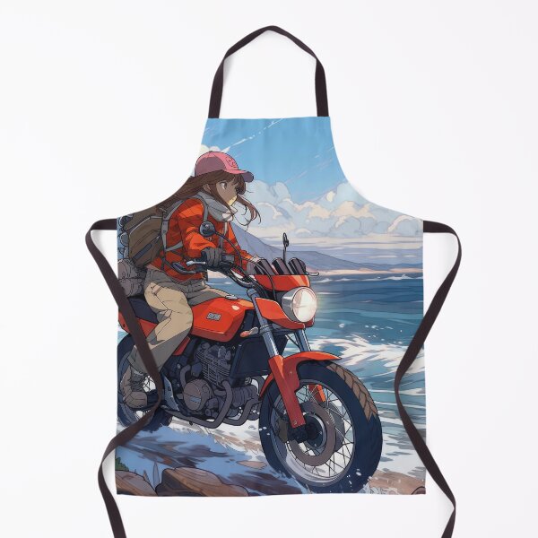Item preview, girl riding motorcycle, anime illustration designed and sold by Mauswohn.