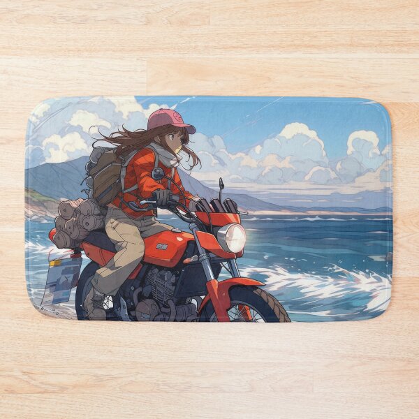 Item preview, girl riding motorcycle, anime illustration designed and sold by Mauswohn.