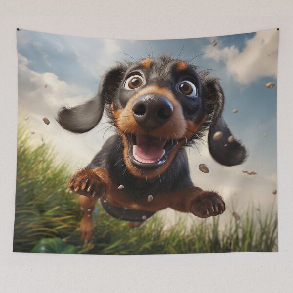 Item preview, funny dachshund running designed and sold by Mauswohn.