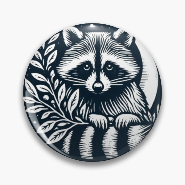 Item preview, Raccoon Design inside Circle in Pen and Ink designed and sold by EmeraldCauldren.
