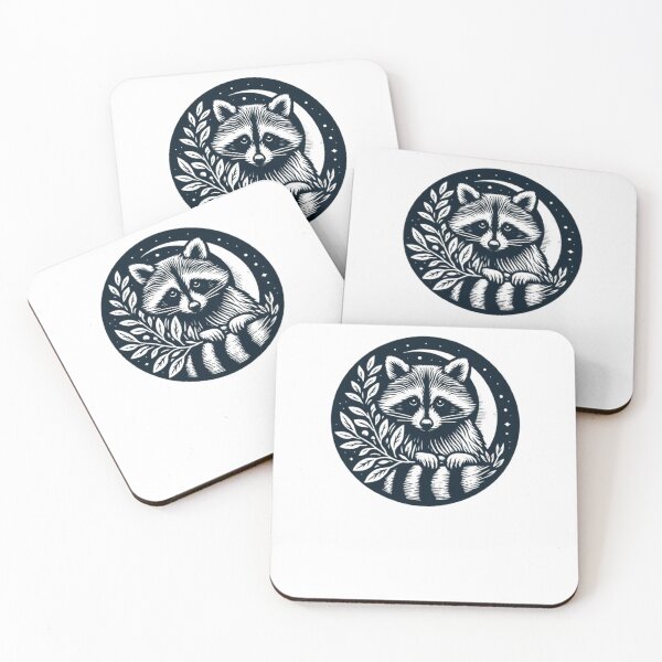 Item preview, Raccoon Design inside Circle in Pen and Ink designed and sold by EmeraldCauldren.