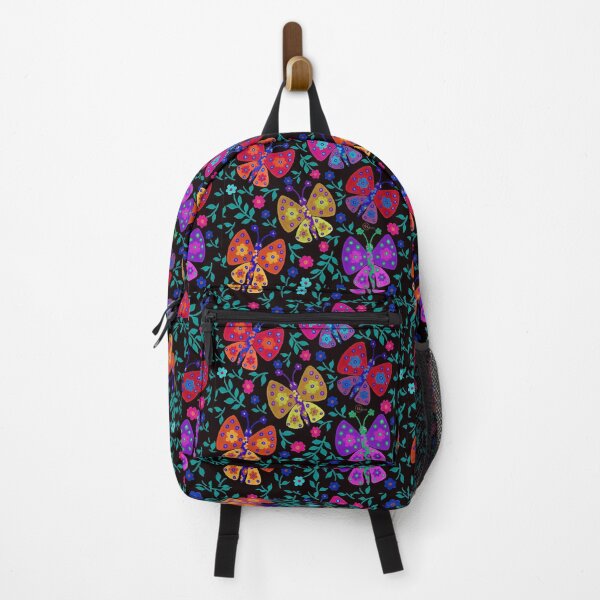 Item preview, Cute flower butterflies in a floral garden in black palate designed and sold by Kaushlydraw.