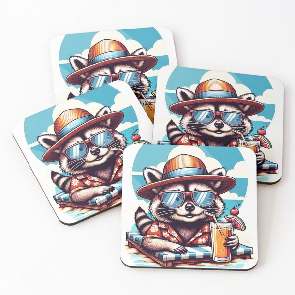 Item preview, raccoon on vacation  designed and sold by aliraweb.