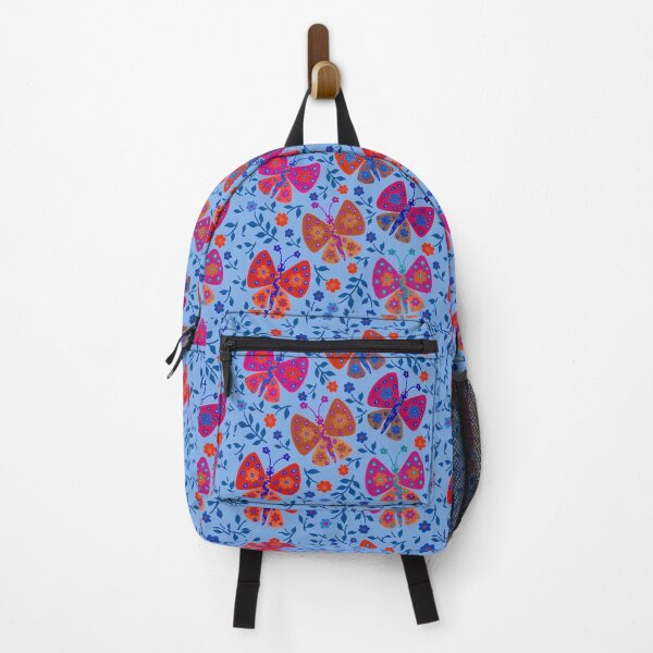 Item preview, Cute flower butterflies in a floral garden in light blue palate designed and sold by Kaushlydraw.