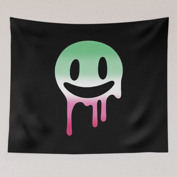Item preview, Melting Smiley Face Abrosexual Pride Flag Colors, Trippy Drip Rave Abrosexual Design, Pride Festival designed and sold by Travelslightly.
