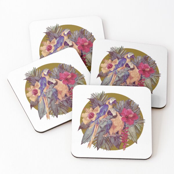 Item preview, Vintage Tropical Macaws Jungle Bouquet designed and sold by Sketchbook Designs.