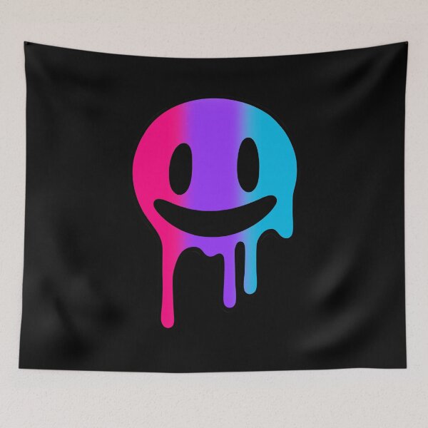 Item preview, Melting Smiley Face Androgynous Pride Flag Colors, Trippy Drip Rave Androgyne Design, Pride Festival designed and sold by Travelslightly.