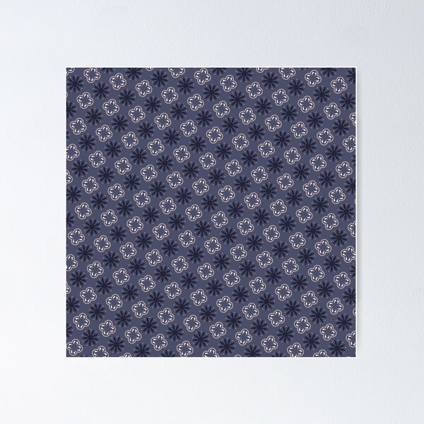 Item preview, Blue And White Flowers On Violet Pattern designed and sold by PatternsPalette.