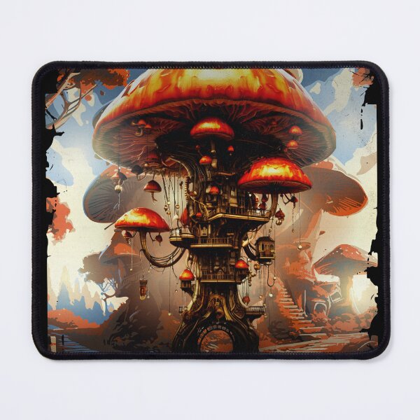 Item preview, Abstract Mushroom Lover Steampunk Mushroom City designed and sold by DSWShirts.