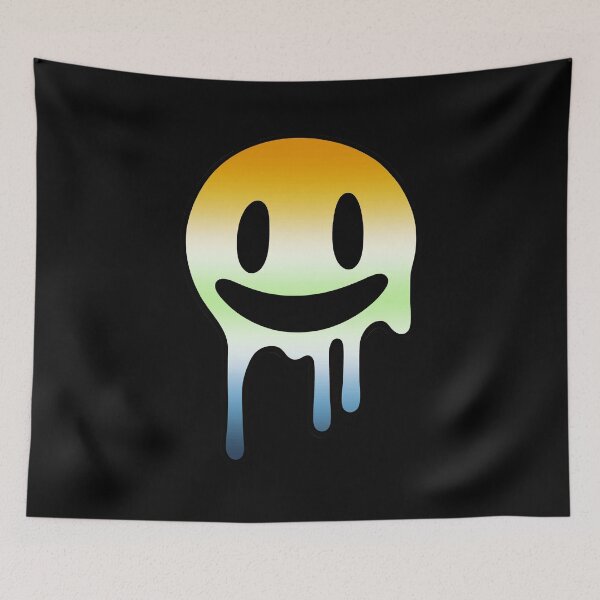 Item preview, Melting Smiley Face AroAce Agender Pride Flag Colors, Trippy Drip Rave AroAce Agender Design, Pride Festival designed and sold by Travelslightly.