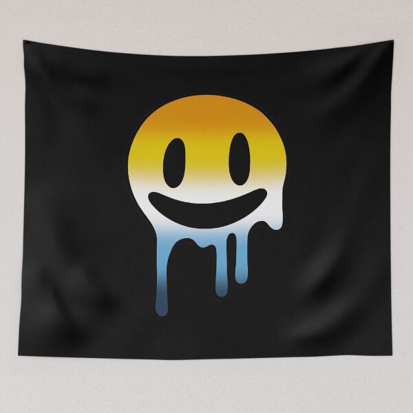 Item preview, Melting Smiley Face AroAce Pride Flag Colors, Trippy Drip Rave AroAce Design, Pride Festival designed and sold by Travelslightly.