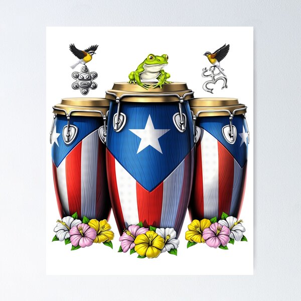 Item preview, Puerto Rico Boricua Drums designed and sold by underheaven.