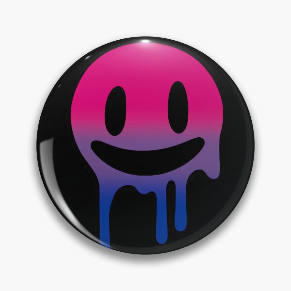Item preview, Melting Smiley Face Bisexual Pride Flag Colors, Trippy Drip Rave Bi Design, Pride Festival designed and sold by Travelslightly.