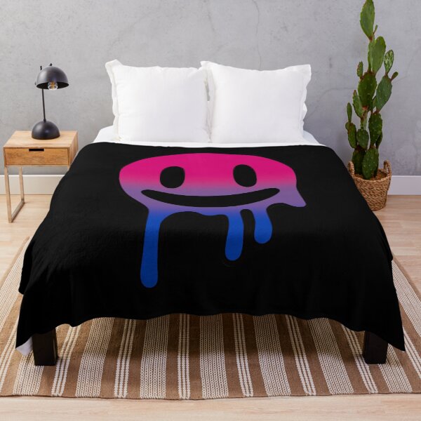 Item preview, Melting Smiley Face Bisexual Pride Flag Colors, Trippy Drip Rave Bi Design, Pride Festival designed and sold by Travelslightly.