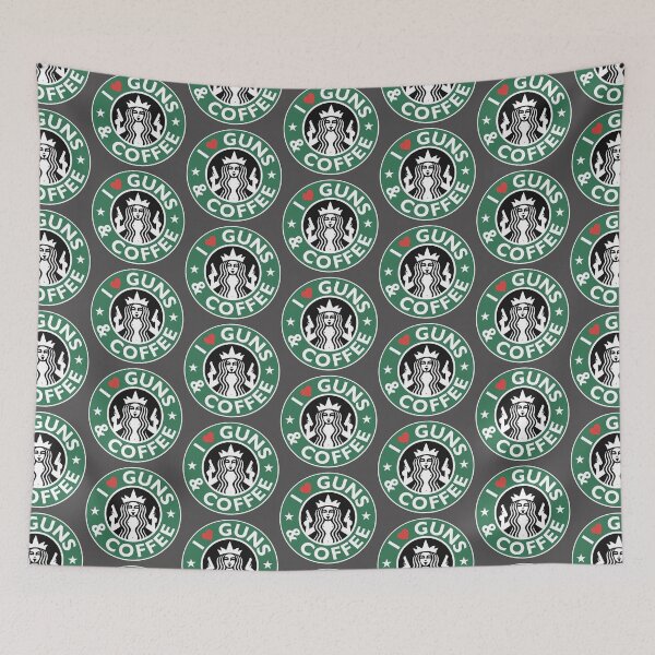 Item preview, I love Guns & Coffee Green Military Firearm Pistol logo designed and sold by 9un5.