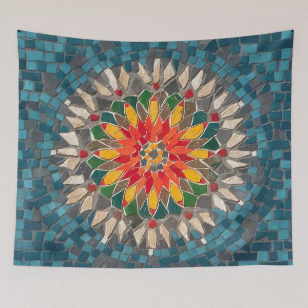 Item preview, Blue Floral Mosaic Art designed and sold by Tamas Das.
