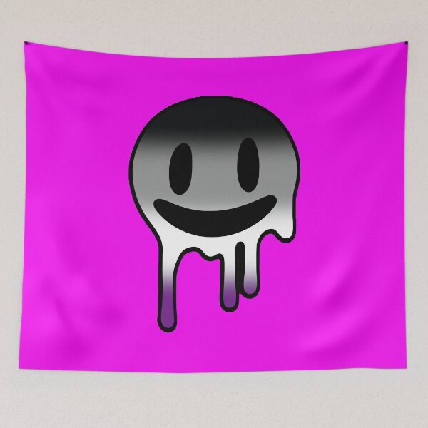 Item preview, Melting Smiley Face Asexual Pride Flag Colors, Trippy Drip Rave Ace Design, Pride Festival designed and sold by Travelslightly.