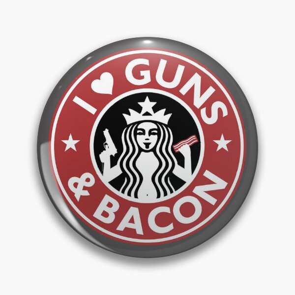 Item preview, I love Guns & Bacon Red Military Firearm Pistol logo designed and sold by 9un5.